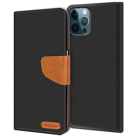 iPhone 12 / 12 Pro Klapphülle im Jeanslook mit Karten- und Geldfach