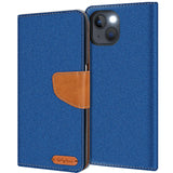 iPhone 13 Klapphülle im Jeanslook mit Karten- und Geldfach