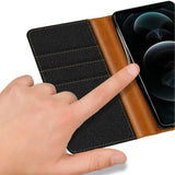 iPhone 13 Mini Klapphülle im Jeanslook mit Karten- und Geldfach
