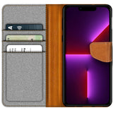 iPhone 13 Pro Max Klapphülle im Jeanslook mit Karten- und Geldfach