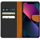 iPhone 14 Klapphülle im Jeanslook mit Karten- und Geldfach