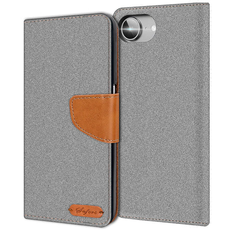 Apple iPhone 16e Klapphülle im Jeanslook mit Karten- und Geldfach