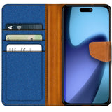 Apple iPhone 17 Klapphülle im Jeanslook mit Karten- und Geldfach