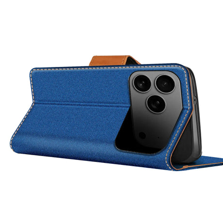 Apple iPhone 17 Pro Klapphülle im Jeanslook mit Karten- und Geldfach