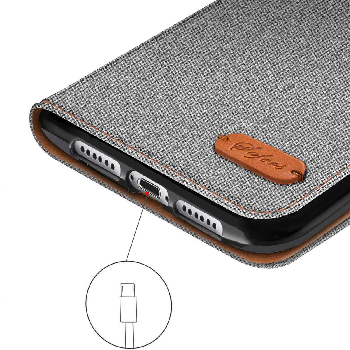 iPhone 18 Pro - Textil Klapphülle Kartenfach