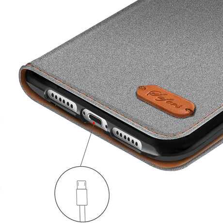 Apple iPhone 17 Pro Klapphülle im Jeanslook mit Karten- und Geldfach