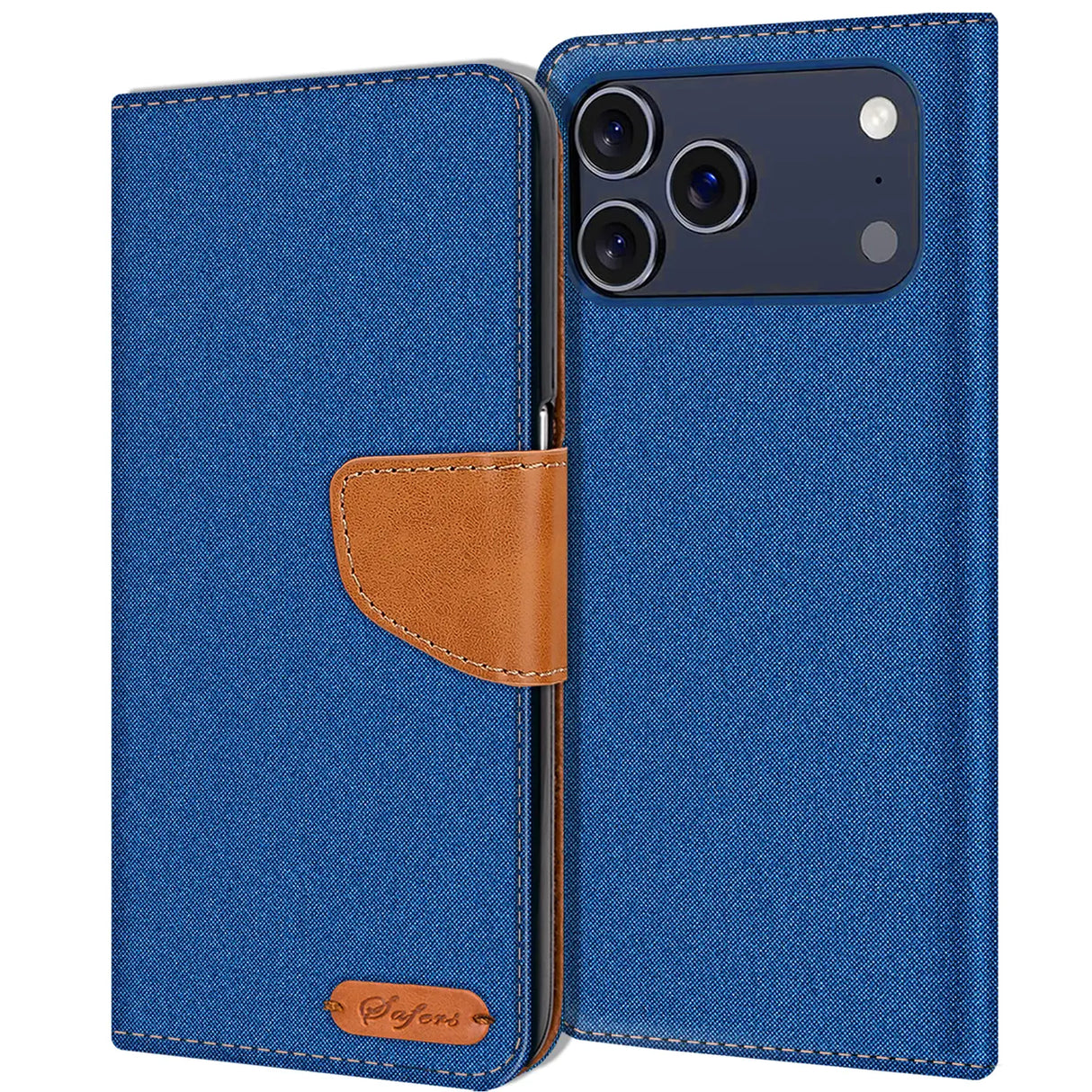 Apple iPhone 17 Pro Max Klapphülle im Jeanslook mit Karten- und Geldfach