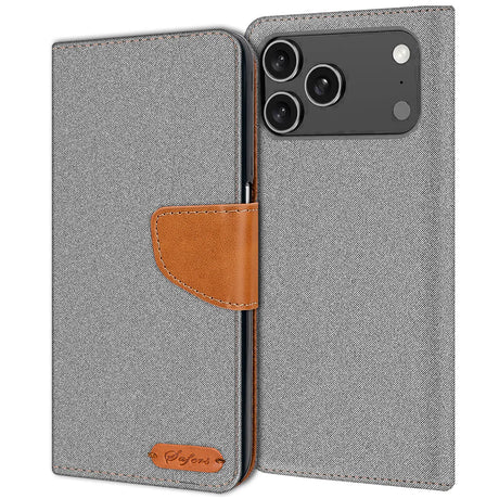 Apple iPhone 17 Pro Max Klapphülle im Jeanslook mit Karten- und Geldfach