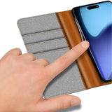 iPhone 18 Pro Max - Textil Klapphülle Kartenfach
