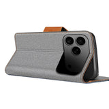 iPhone 18 Pro Max - Textil Klapphülle Kartenfach