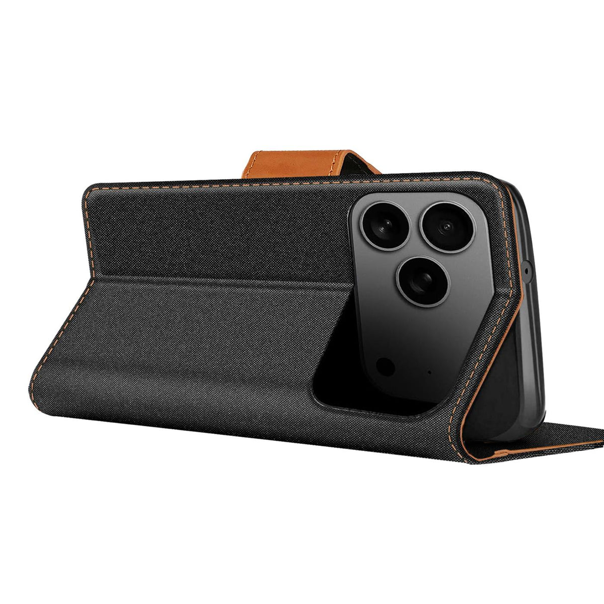 iPhone 18 Pro Max - Textil Klapphülle Kartenfach