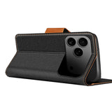 Apple iPhone 17 Pro Max Klapphülle im Jeanslook mit Karten- und Geldfach