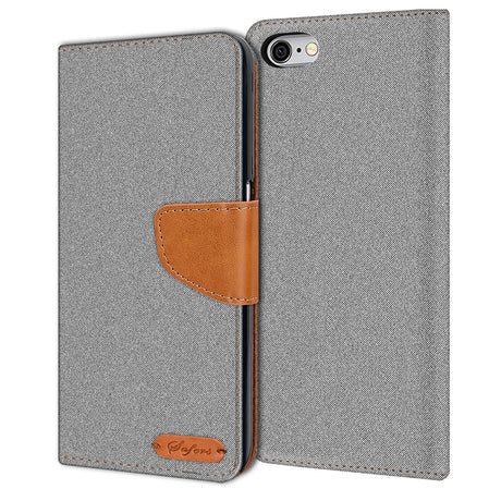 iPhone 6 / 6S Klapphülle im Jeanslook mit Karten- und Geldfach