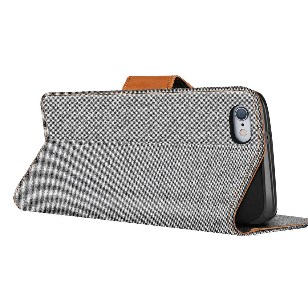 iPhone 6 / 6S Klapphülle im Jeanslook mit Karten- und Geldfach