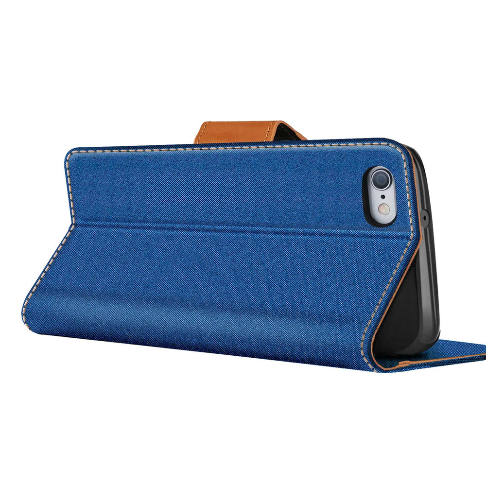 iPhone 6s Plus / 6 Plus Klapphülle im Jeanslook mit Karten- und Geldfach