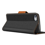 iPhone 6 / 6S Klapphülle im Jeanslook mit Karten- und Geldfach