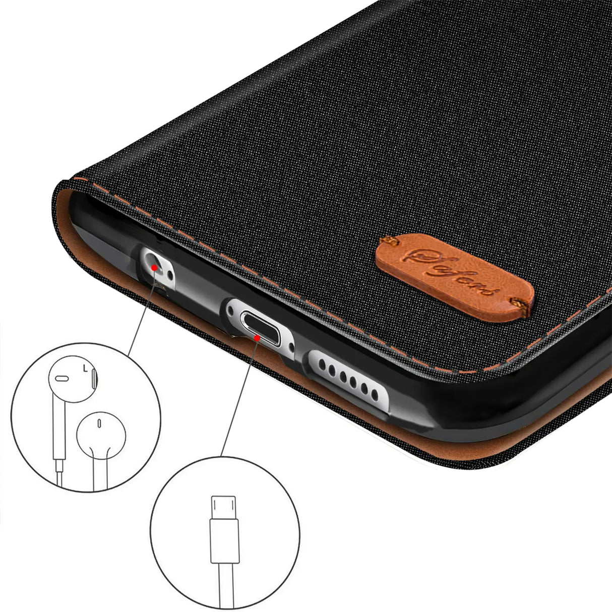 iPhone 6 / 6S Klapphülle im Jeanslook mit Karten- und Geldfach