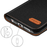 iPhone 6 / 6S Klapphülle im Jeanslook mit Karten- und Geldfach