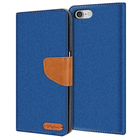iPhone 7 / 8 / SE 2 / SE 3 Klapphülle im Jeanslook mit Karten- und Geldfach