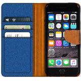 iPhone 7 / 8 / SE 2 / SE 3 Klapphülle im Jeanslook mit Karten- und Geldfach