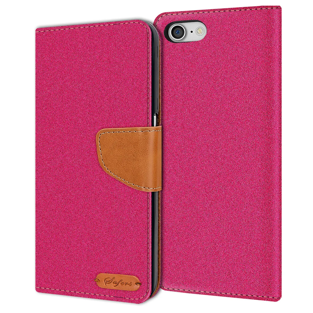 iPhone 7 / 8 / SE 2 / SE 3 Klapphülle im Jeanslook mit Karten- und Geldfach