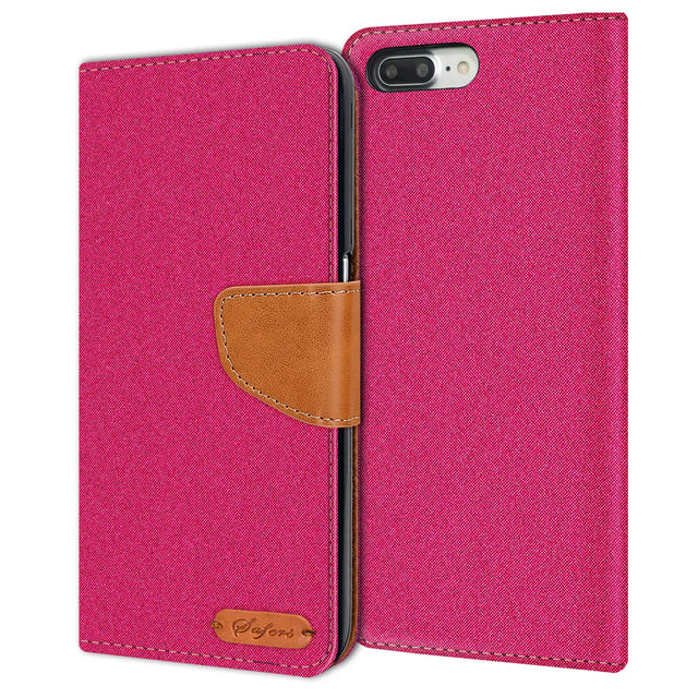 iPhone 7 Plus / 8 Plus Klapphülle im Jeanslook mit Karten- und Geldfach