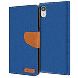 iPhone XR Klapphülle im Jeanslook mit Karten- und Geldfach