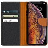 iPhone Xs Max Klapphülle im Jeanslook mit Karten- und Geldfach