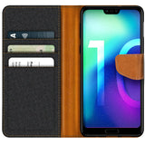 Honor 10 Klapphülle im Jeanslook mit Karten- und Geldfach