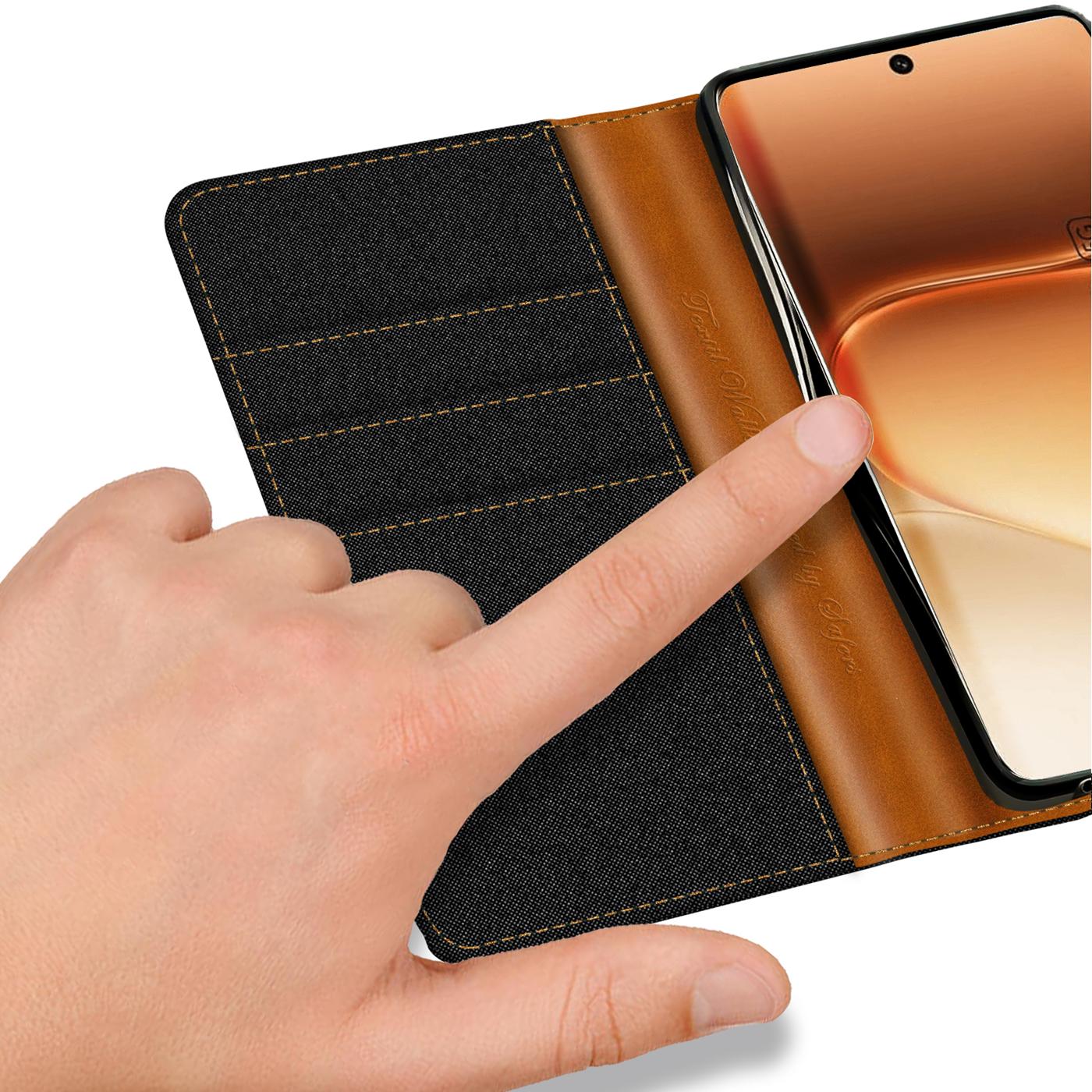 Honor 600 Pro - Textil Klapphülle Kartenfach