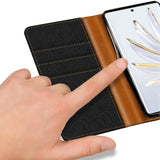 Honor 70 Klapphülle im Jeanslook mit Karten- und Geldfach