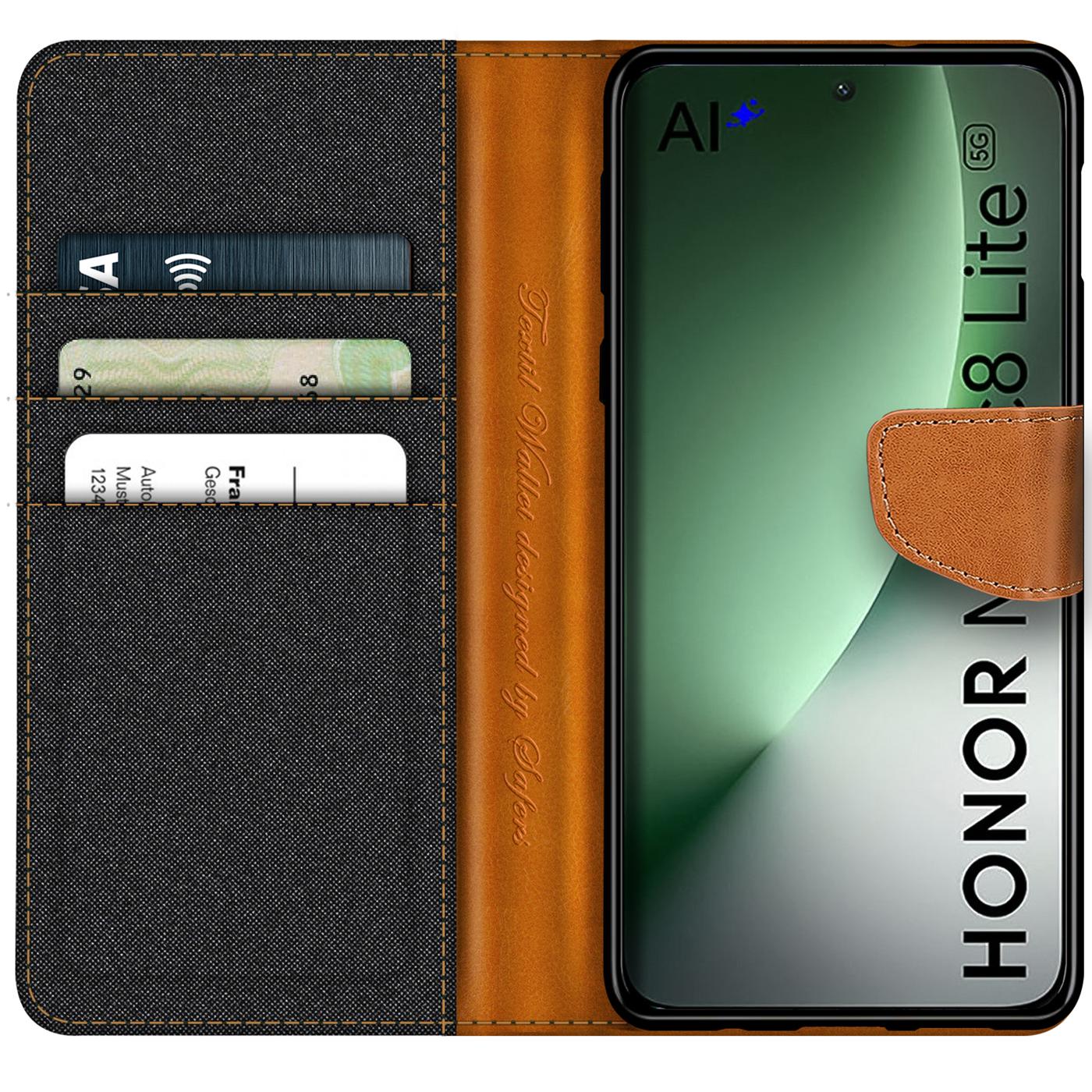 Honor Magic 8 Lite - Textil Klapphülle Kartenfach