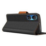 Honor X7 Klapphülle im Jeanslook mit Karten- und Geldfach