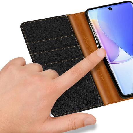 Huawei Nova 9 / Honor 50 Klapphülle im Jeanslook mit Karten- und Geldfach