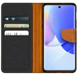 Huawei Nova 9 SE Klapphülle im Jeanslook mit Karten- und Geldfach
