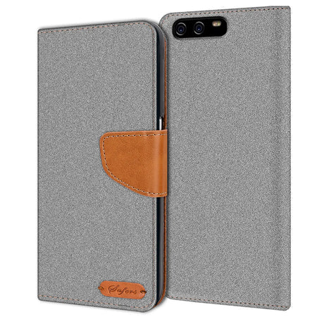 Huawei P10 Klapphülle im Jeanslook mit Karten- und Geldfach
