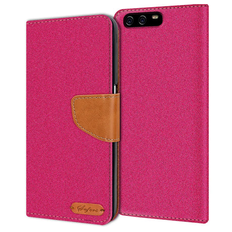 Huawei P10 Klapphülle im Jeanslook mit Karten- und Geldfach