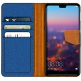Huawei P20 Klapphülle im Jeanslook mit Karten- und Geldfach