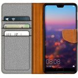 Huawei P20 Klapphülle im Jeanslook mit Karten- und Geldfach