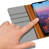 Huawei P20 Klapphülle im Jeanslook mit Karten- und Geldfach