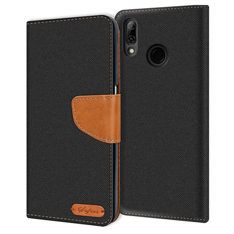 Huawei P20 Lite Klapphülle im Jeanslook mit Karten- und Geldfach