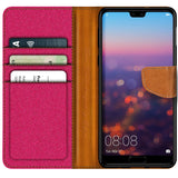 Huawei P20 Klapphülle im Jeanslook mit Karten- und Geldfach