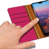 Huawei P20 Klapphülle im Jeanslook mit Karten- und Geldfach