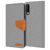 Huawei P30 Klapphülle im Jeanslook mit Karten- und Geldfach