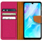 Huawei P30 Lite Klapphülle im Jeanslook mit Karten- und Geldfach
