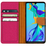 Huawei P30 Klapphülle im Jeanslook mit Karten- und Geldfach