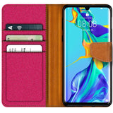 Huawei P30 Pro Klapphülle im Jeanslook mit Karten- und Geldfach