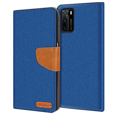 Huawei P40 Klapphülle im Jeanslook mit Karten- und Geldfach