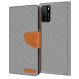 Huawei P40 Klapphülle im Jeanslook mit Karten- und Geldfach