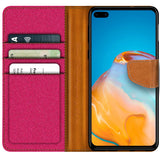 Huawei P40 Klapphülle im Jeanslook mit Karten- und Geldfach
